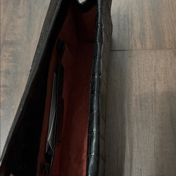 Nancy Gonzalez Black Crocodile Embossed Clutch - Picture 10 of 13